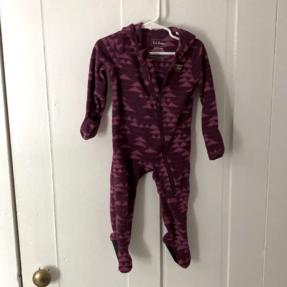 LL Bean baby zip bunting